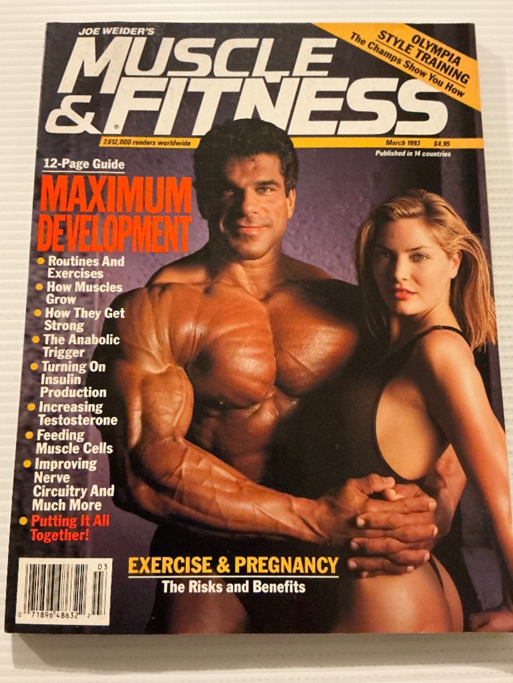 Joe Weider’s Muscle & Fitness Magazine March 1993 Lou Ferrigno Cover